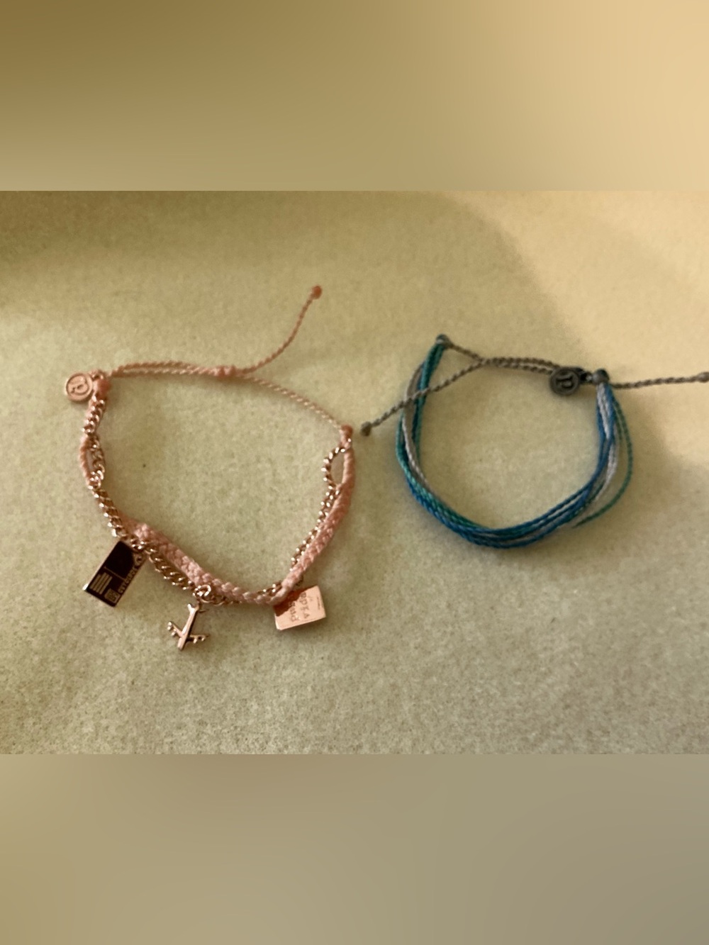 Pure Vida Charm Bracelet and Blue Multi-Strand Bracelet Set